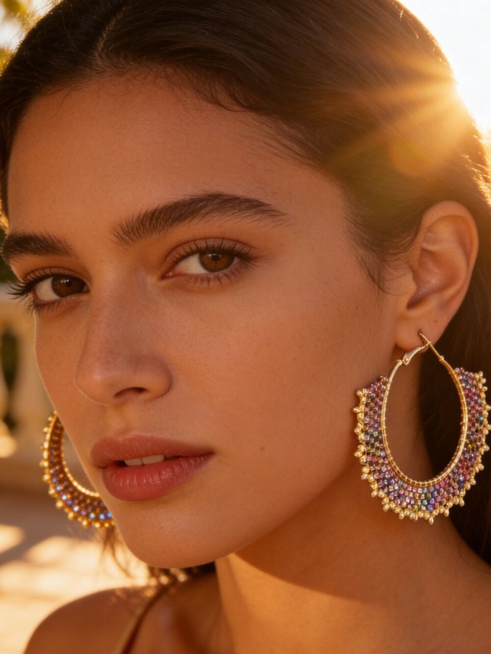 Gold Hoop Earrings - Handmade